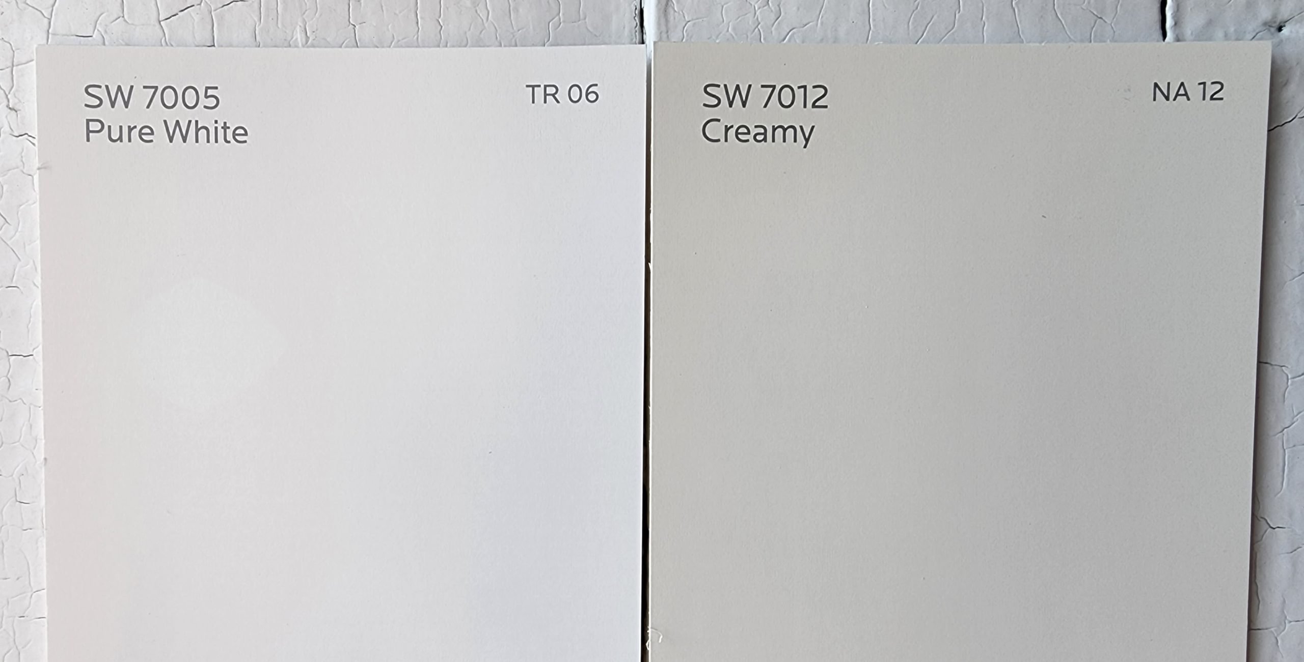  Pure White vs Creamy by Sherwin Williams scaled